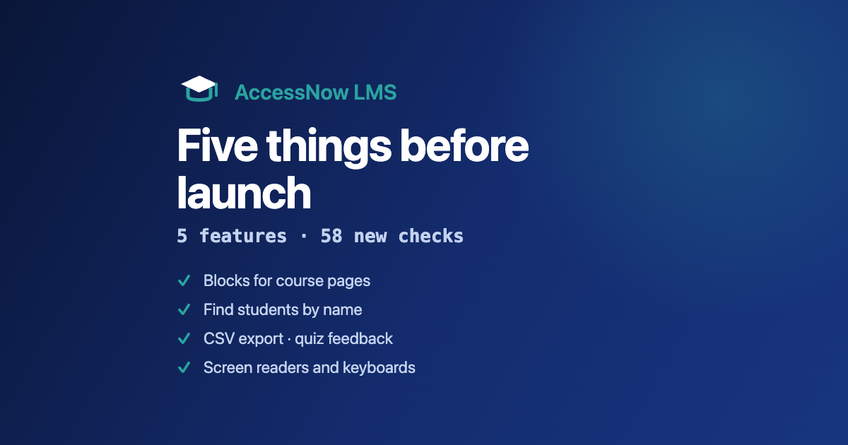 Five things my LMS needed before launch