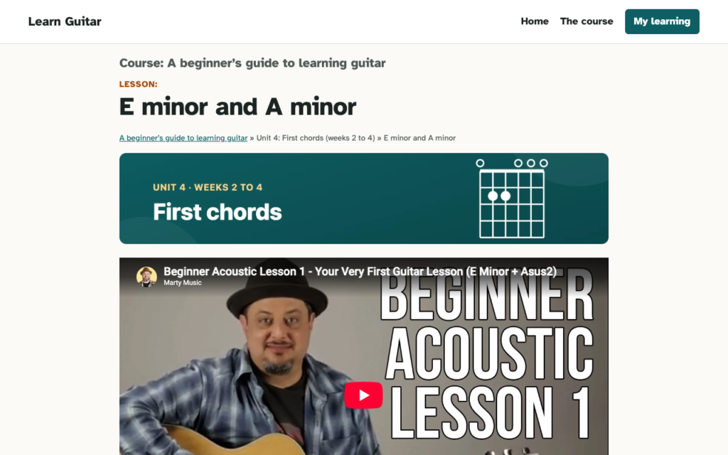 The guitar demo's home page, built from the theme's sections