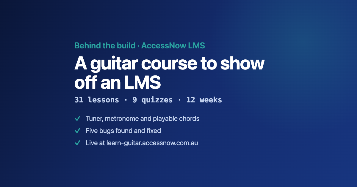 Building a guitar course to show off my LMS