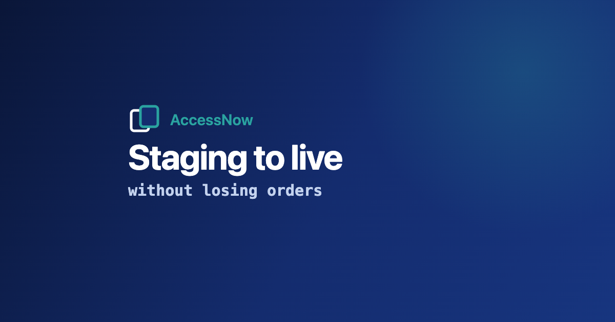 How to push a staging site to live without losing orders